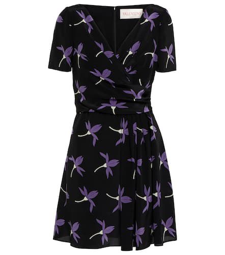 Floral silk crÃªpe de chine minidress - Valentino - Modalova