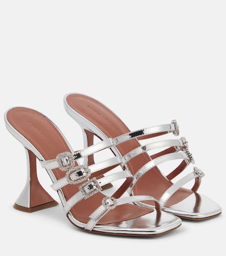 Robyn embellished leather mules - Amina Muaddi - Modalova