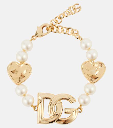 Bracciale DG bagnato in con perle bijoux - Dolce&Gabbana - Modalova