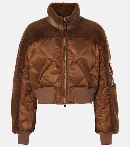 Bomber in shearling e tessuto tecnico - Blancha - Modalova