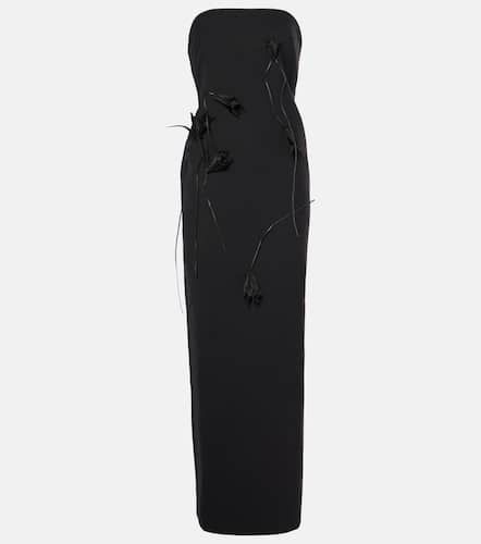 Floral-appliquÃ© wool maxi dress - Jacques Wei - Modalova