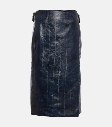 High-rise leather midi skirt - Bottega Veneta - Modalova