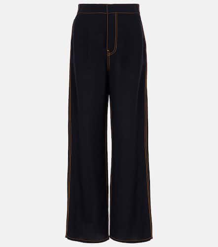 Alaïa Pantalones anchos de georgette de tiro alto - Alaia - Modalova