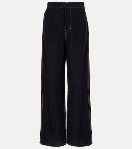 Alaïa Pantalones anchos de georgette de tiro alto - Alaia - Modalova