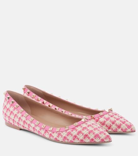 Rockstud tweed ballet flats - Valentino Garavani - Modalova