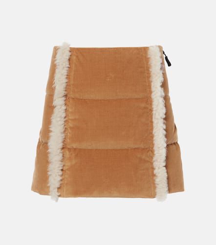 Shearling-trimmed corduroy miniskirt - Moncler Grenoble - Modalova