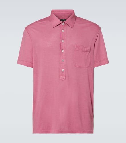 Tom Ford Polo in seta e lino - Tom Ford - Modalova