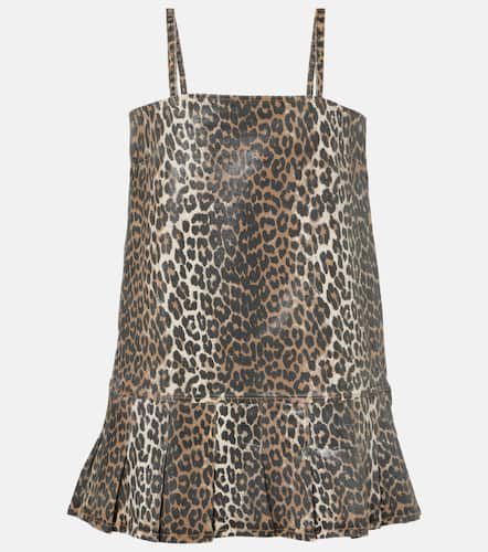 Ganni Leopard-print denim minidress - Ganni - Modalova