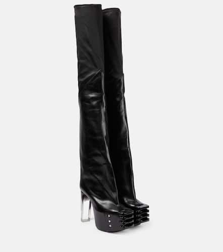 Leather over-the-knee boots - Rick Owens - Modalova