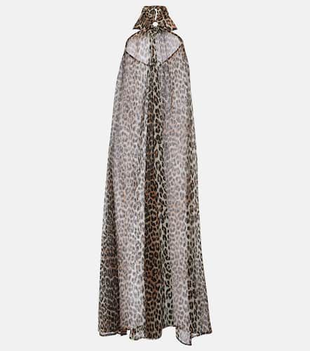 Leopard-print chiffon maxi dress - Ganni - Modalova