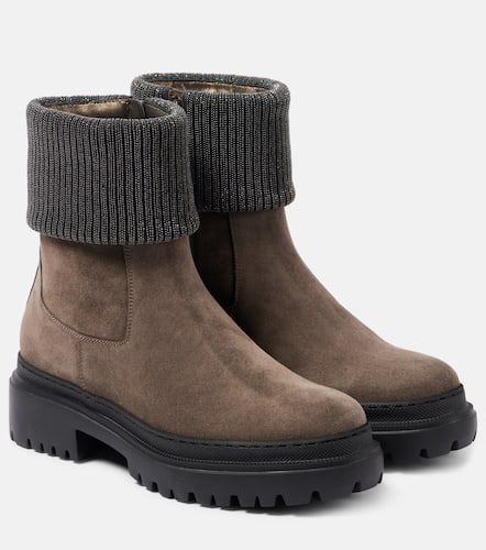 Botas Chelsea de ante adornadas - Brunello Cucinelli - Modalova