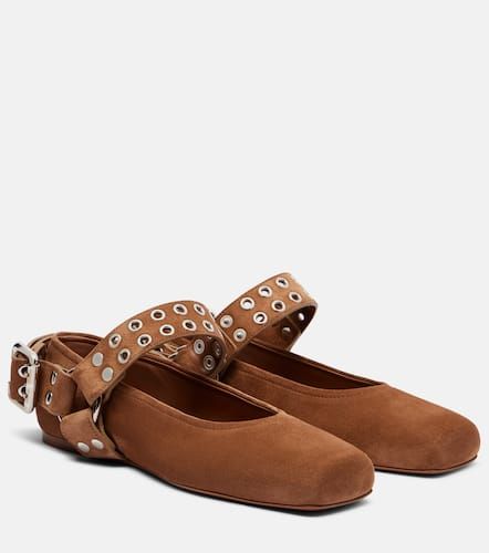 AlaÃ¯a Ballerine Mary Jane Biker in suede - Alaia - Modalova