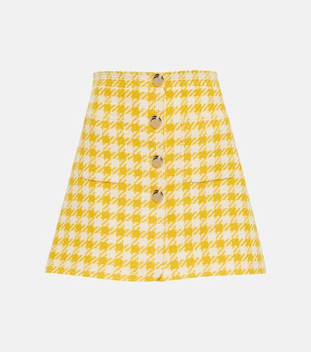 Houndstooth wool-blend miniskirt - Miu Miu - Modalova