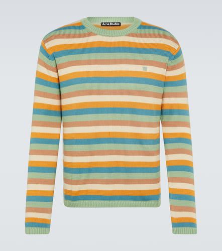 Face striped cotton sweater - Acne Studios - Modalova