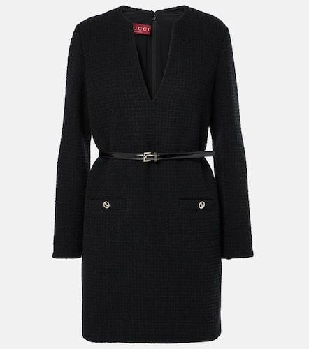 Damier wool-blend bouclÃ© minidress - Gucci - Modalova