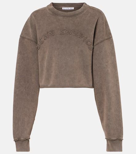 Logo cropped cotton jersey sweatshirt - Acne Studios - Modalova