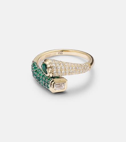 Mixed Bypass 18kt ring with emeralds and diamonds - Shay Jewelry - Modalova