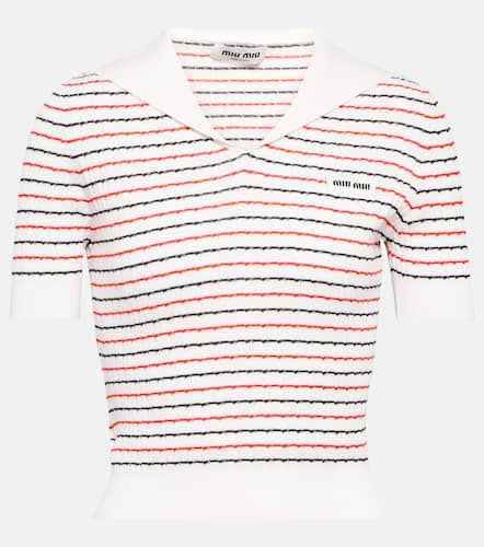 Miu Miu Pullover in cotone a righe - Miu Miu - Modalova