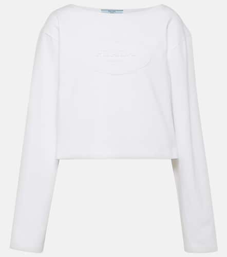 Prada Logo cotton jersey crop top - Prada - Modalova