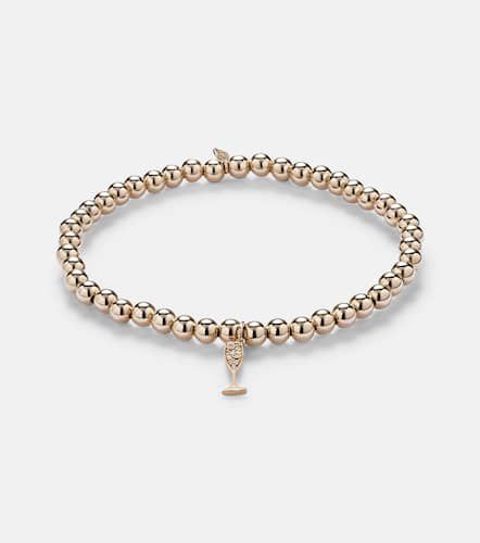 Bracciale Small Champagne Glass in 14kt con diamanti - Sydney Evan - Modalova