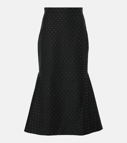 Polka-dot cotton and wool lamÃ© midi skirt - Erdem - Modalova