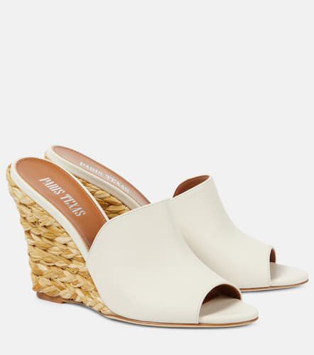 Deia 100 leather-trimmed espadrille wedges - Paris Texas - Modalova