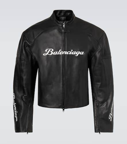 X Automobili Lamborghini chaqueta biker de piel con logo - Balenciaga - Modalova