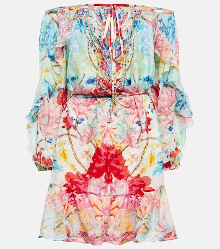 Off-the-shoulder embellished silk minidress - Camilla - Modalova