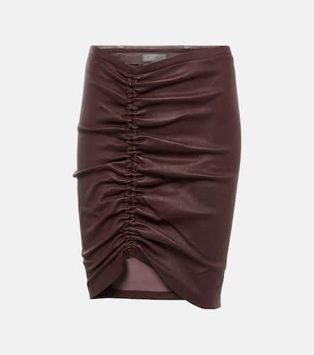 Mouna ruched leather miniskirt - Stouls - Modalova