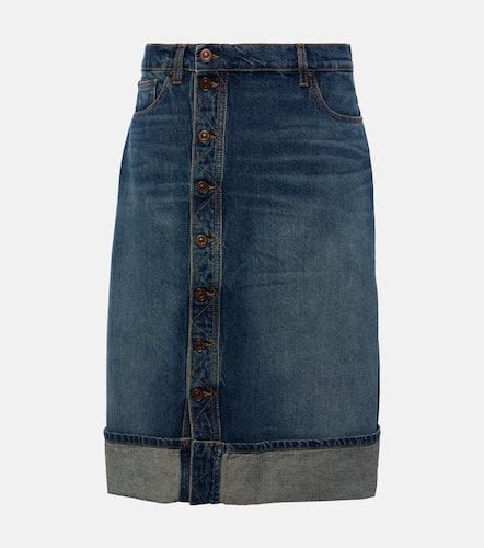 Falda midi en denim - Victoria Beckham - Modalova