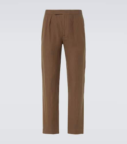 Pantalones rectos de seda y lino - Ralph Lauren Purple Label - Modalova