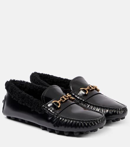 Shearling-trimmed leather loafers - Tod's - Modalova