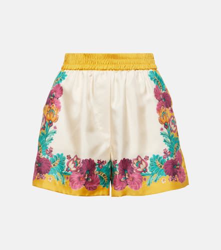 La DoubleJ Shorts de seda floral - La DoubleJ - Modalova