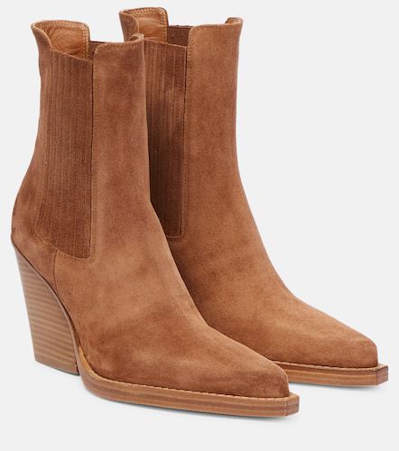 Slouchy suede ankle boots in brown - Paris Texas
