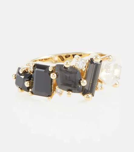 Nadima Glimmer 14kt gold ring with quartz and diamonds - Suzanne Kalan - Modalova