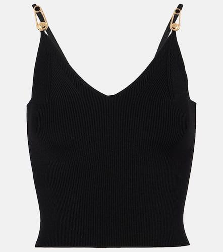 Versace Safety Pin ribbed-knit top - Versace - Modalova