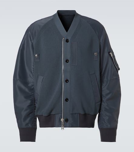 Blouson in twill con pannelli a maglia - Sacai - Modalova