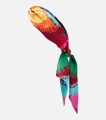 Printed silk and cotton headscarf - Valentino - Modalova