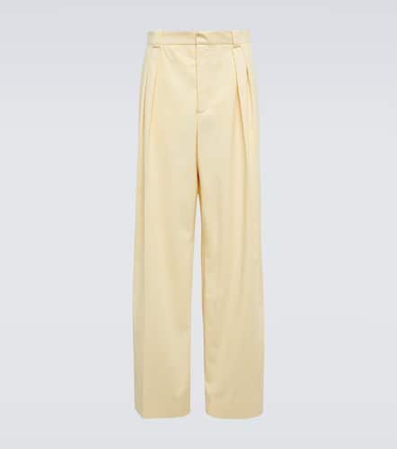 High-rise wide-leg cotton pants - King & Tuckfield - Modalova