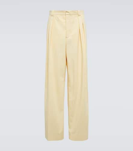 High-rise wide-leg cotton pants - King & Tuckfield - Modalova