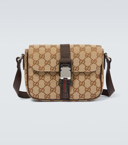 Bolso cruzado Mini de lona GG con piel - Gucci - Modalova