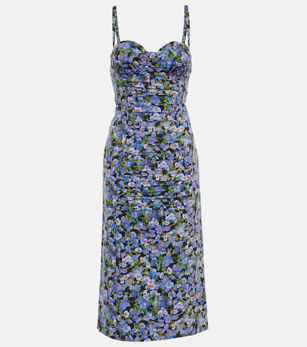 Floral cotton-blend midi dress - Carolina Herrera - Modalova
