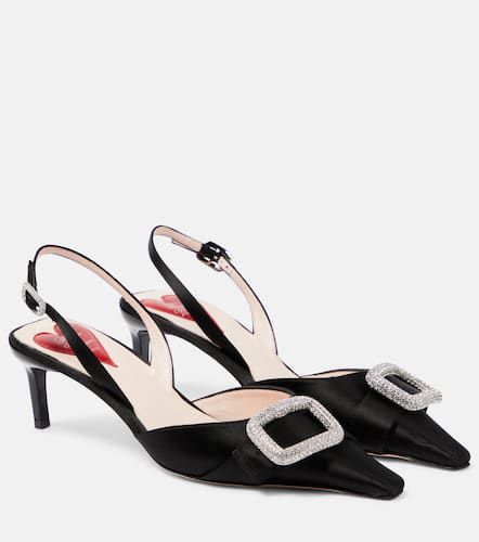 Dorsay embellished satin slingback pumps - Roger Vivier - Modalova