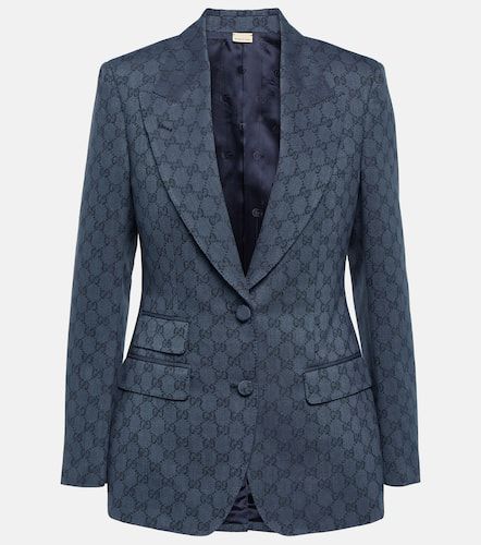 Blazer in jacquard di lino e cotone GG - Gucci - Modalova