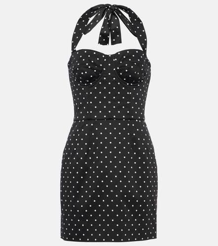 Polka-dot cotton-blend drill corset dress - Dolce&Gabbana - Modalova