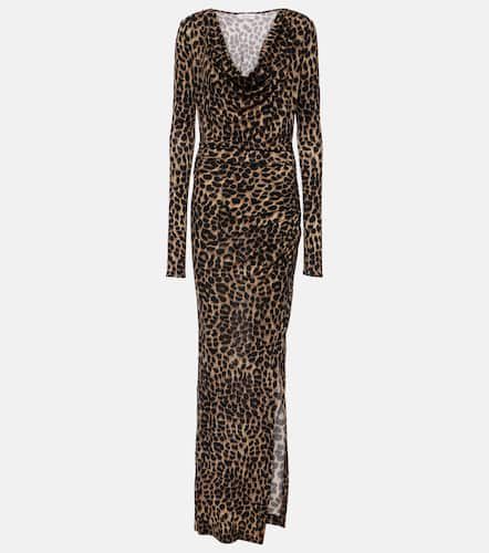 Leopard-print wool jersey maxi dress - Blumarine - Modalova