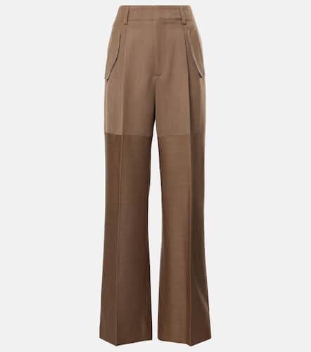 Pantalones anchos de lana con paneles - Victoria Beckham - Modalova