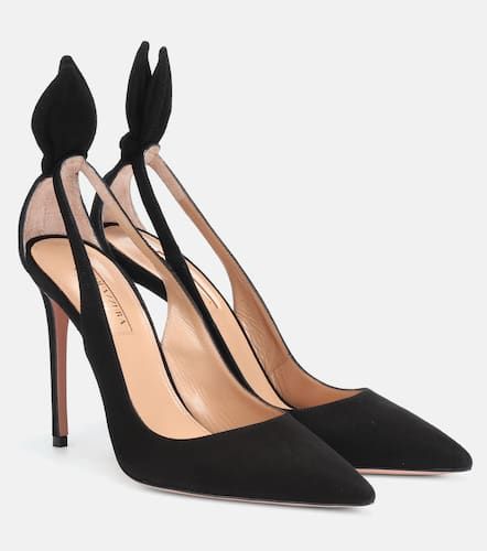 Pumps Bow Tie 105 aus Veloursleder - Aquazzura - Modalova