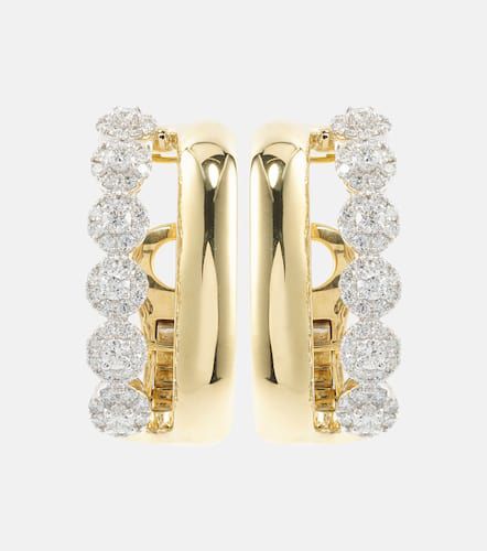 Golden Strada 18kt gold clip-on earrings with diamonds - Yeprem - Modalova