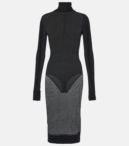 Vestido midi de jersey semitransparente - Saint Laurent - Modalova